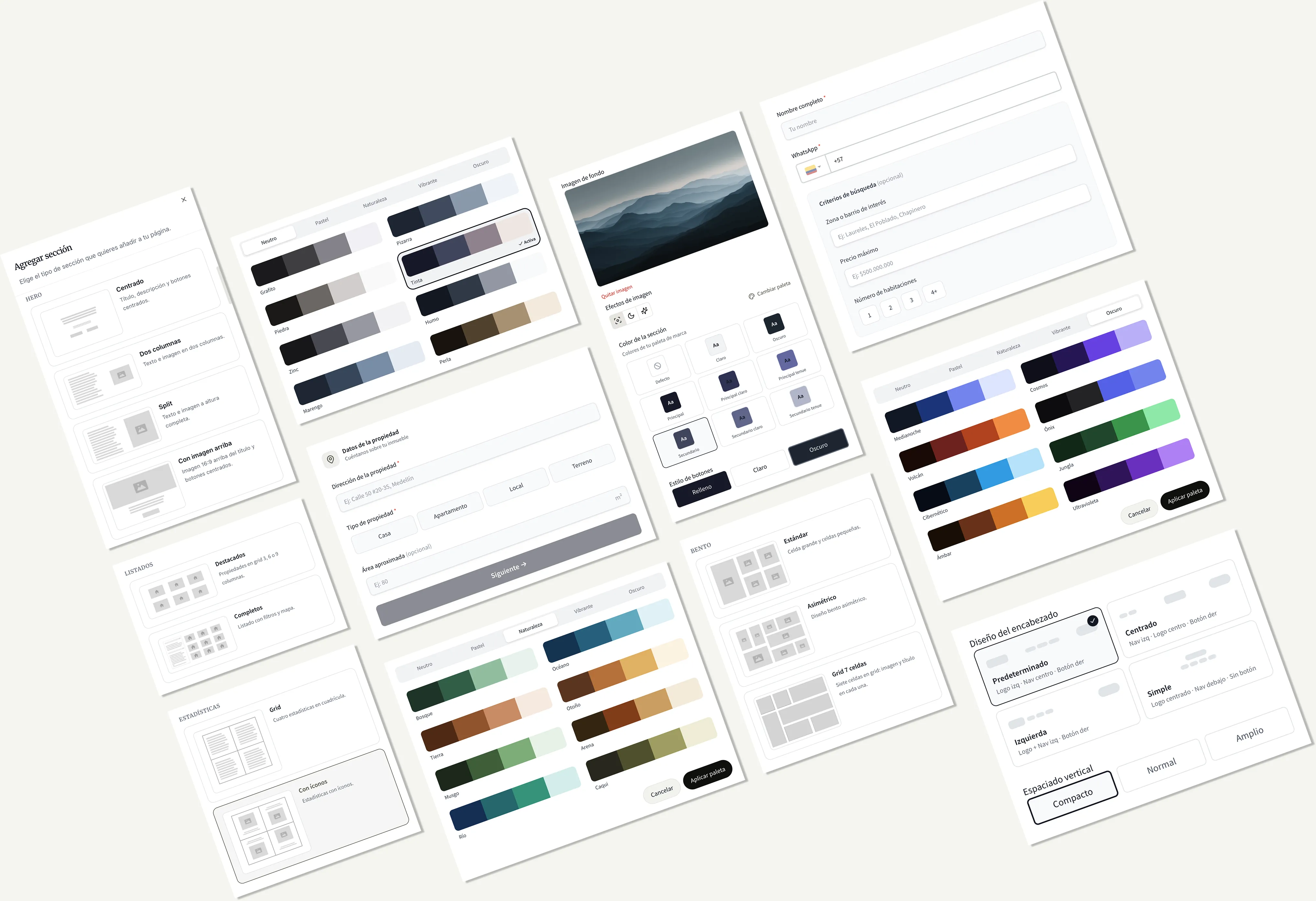 Editor visual del sitio web de BonHome